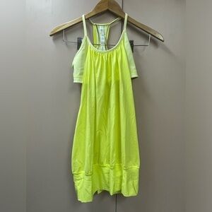 Lululemon Zippy Green White Racerback No Limits Tank Top Neon Size 4